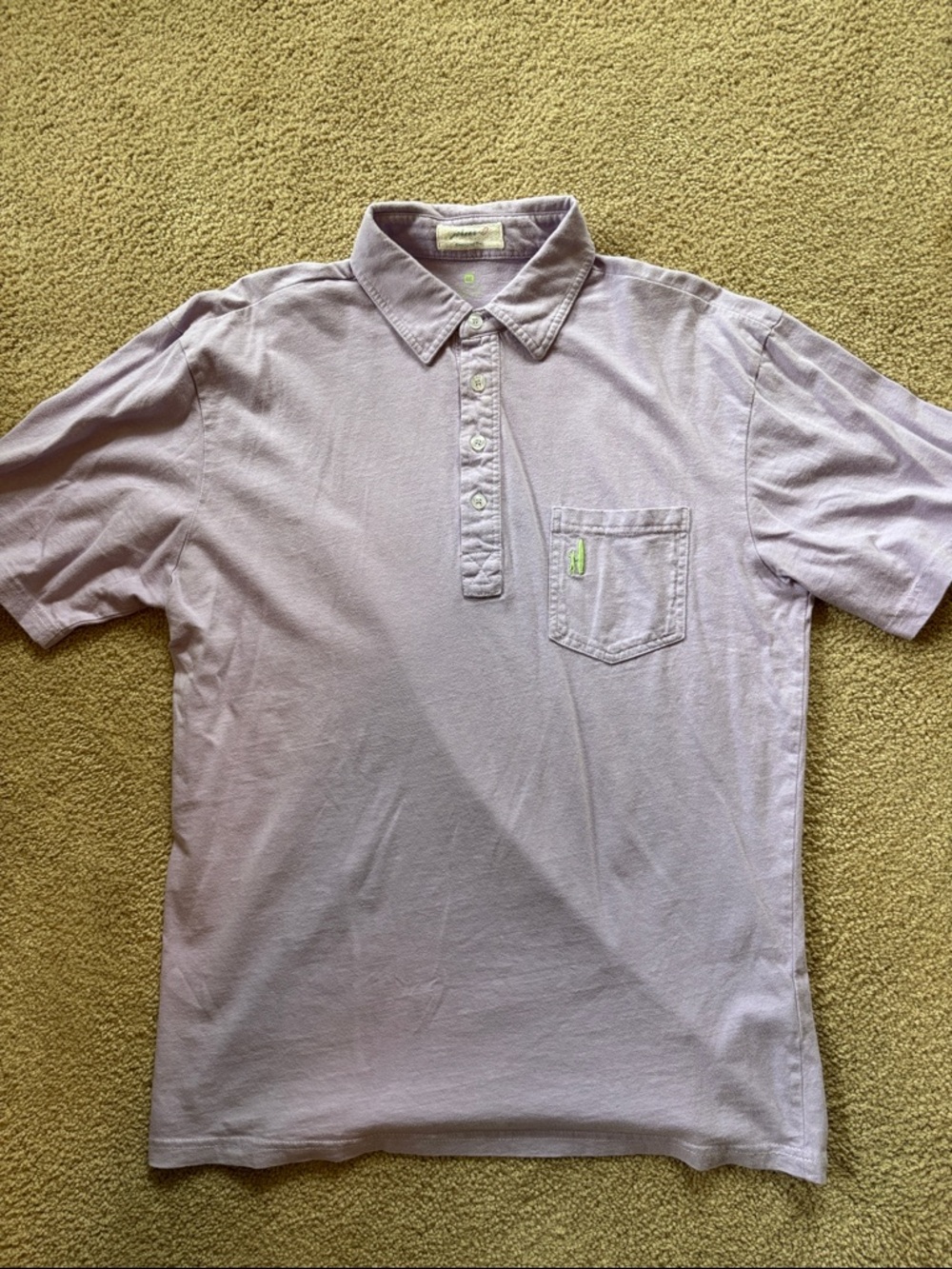 johnnie-O Lavender Short-Sleeve Polo with Chest Pocket